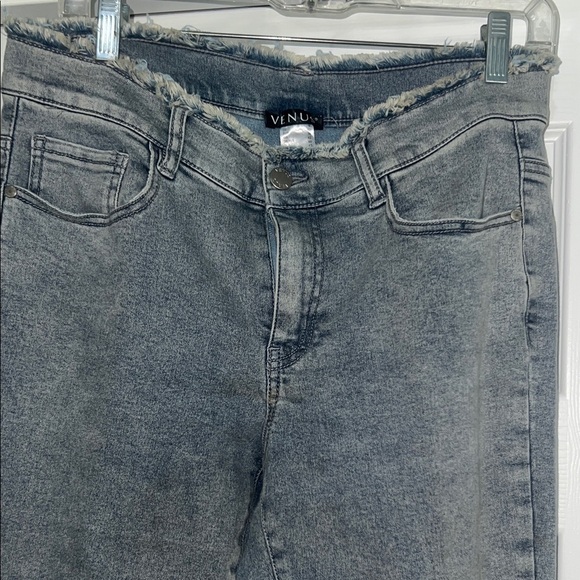 VENUS Gray Flare Jeans with Fringe Accent - Picture 5 of 7